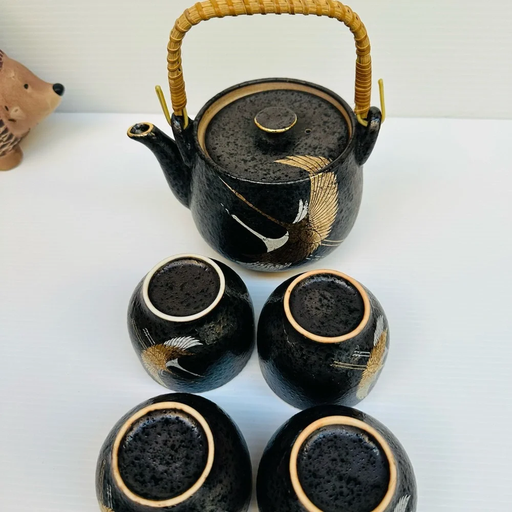 Japanese Black textured ceramic Tea Set – SENSU Trading – Made in Japan